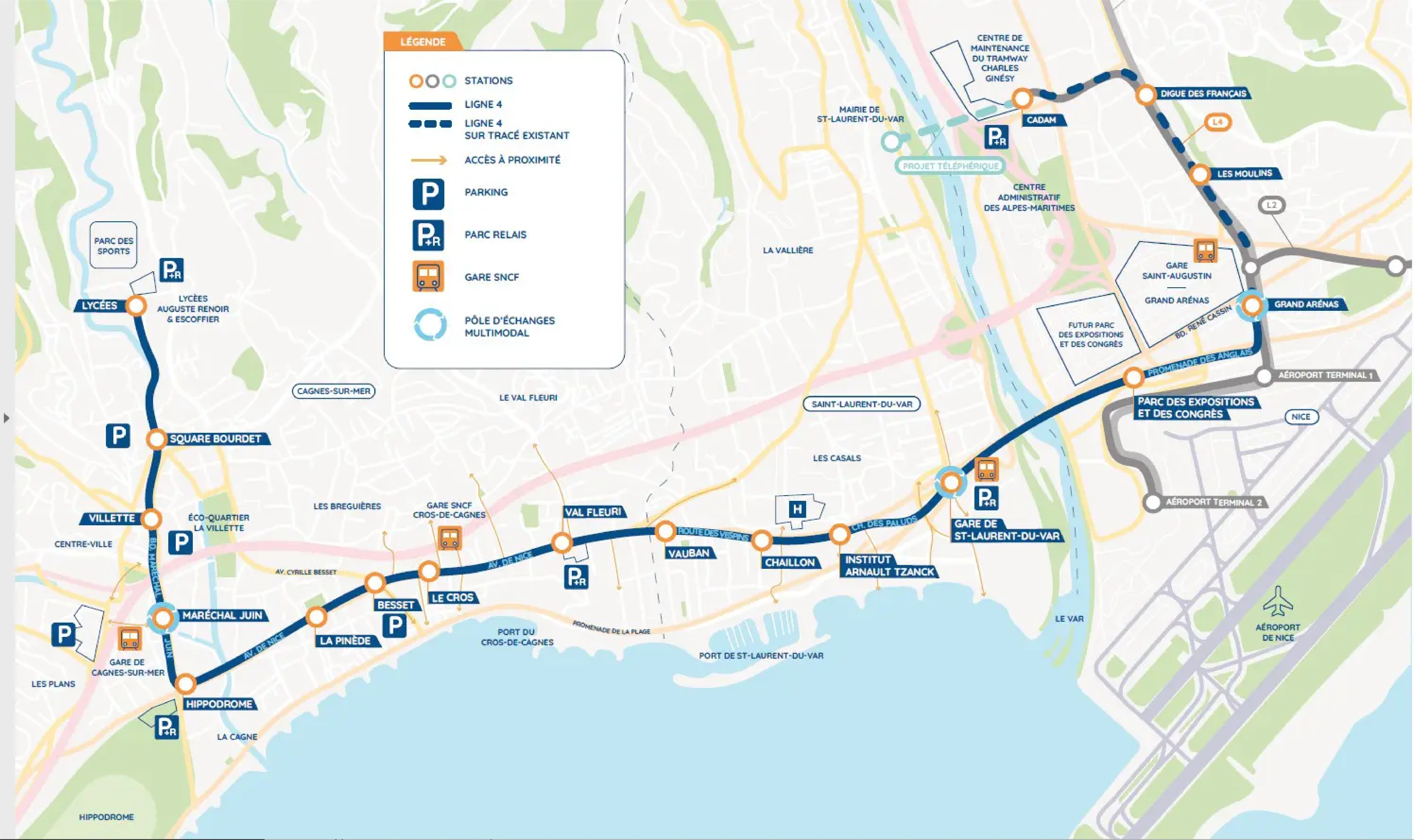 Trac&eacute; de la future ligne 4 de tramway